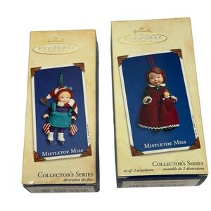 Hallmark Keepsake Mistletoe Miss Collector Series Ornaments 2002 & 2003 Lot 2